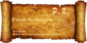 Patak Krisztina névjegykártya